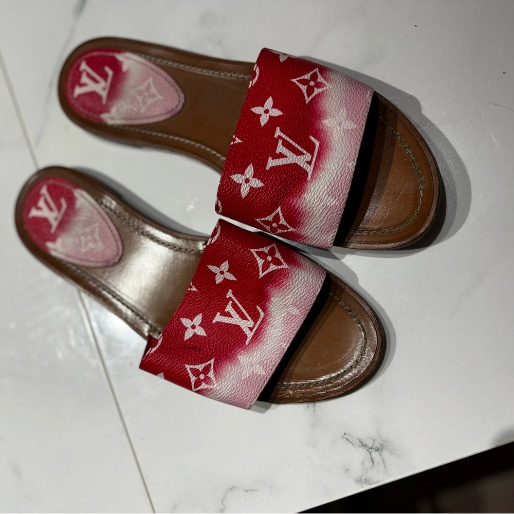 Louis Vuitton Red Slide Sandals